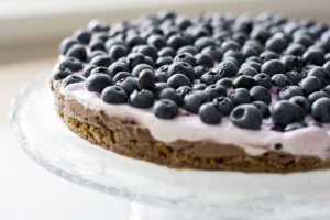 blueberries, cake, fruit