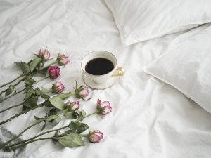 roses, coffee, petal of a rose