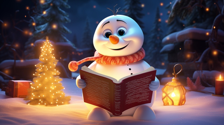 snowman, christmas, read