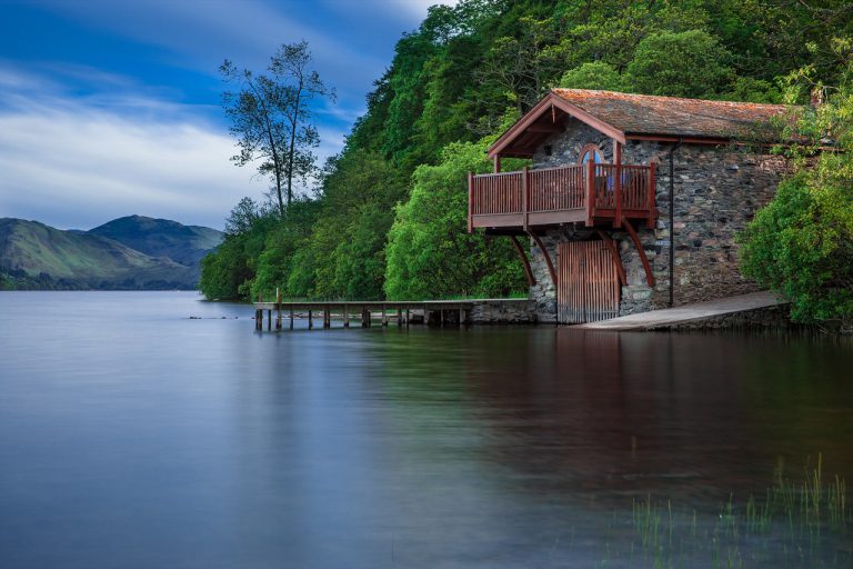 lake, cottage, jetty