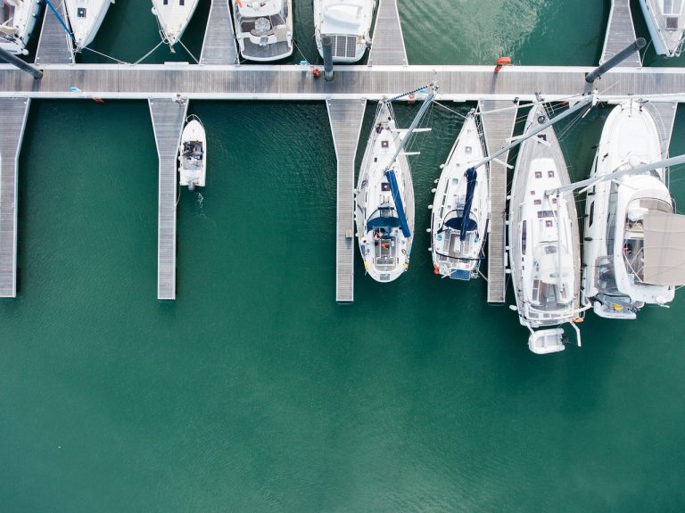 anchored, yachts, dock