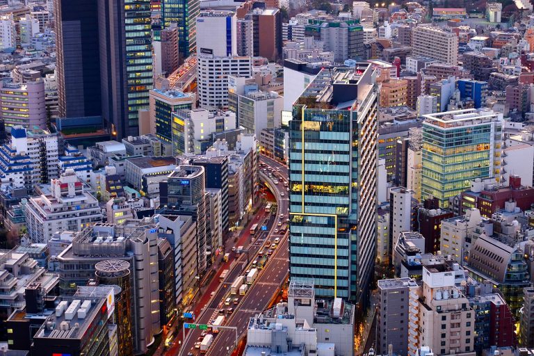 building valley, city view, street